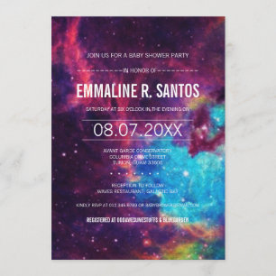 Invitation de baby shower de galaxie