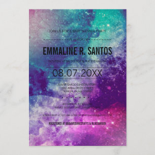 Invitation de baby shower de galaxie