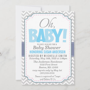 Invitation de baby shower de garçon