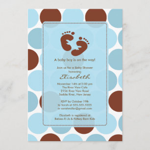 Invitation de Baby shower de garçon à l'empreinte