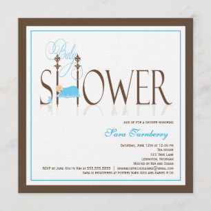 Invitation de baby shower de garçon - bébé de