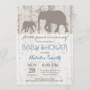 Invitation de baby shower de garçon d'éléphant