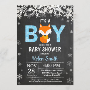 Invitation de Baby shower de garçon d'hiver de la