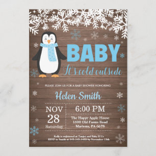 Invitation de Baby shower de garçon d'hiver de Pin
