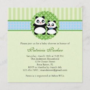 Invitation de baby shower de garçon d'ours panda