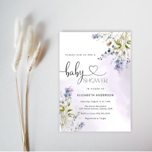 Invitation de Baby shower de garçon Fleur sauvage