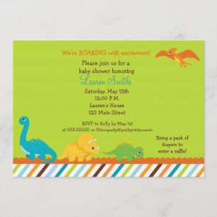 Invitation de baby shower de garçons de dinosaure