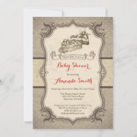 Invitation de Baby shower de gâteaux Rétro Vintage