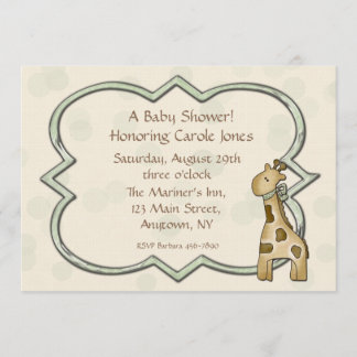 Invitation de baby shower de girafe
