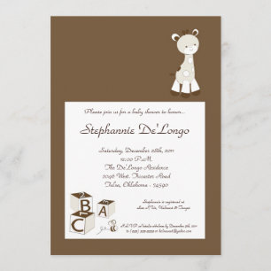 Invitation de baby shower de girafe de griffonnage