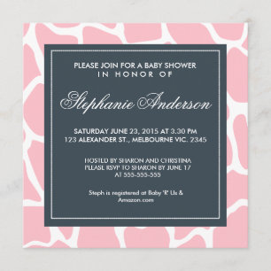 invitation de baby shower de girafe personnalisé