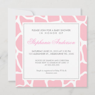 Invitation de baby shower de girafe personnalisé