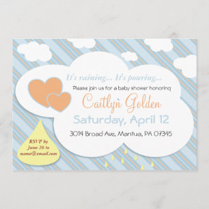 Invitation de baby shower de gouttes de pluie et