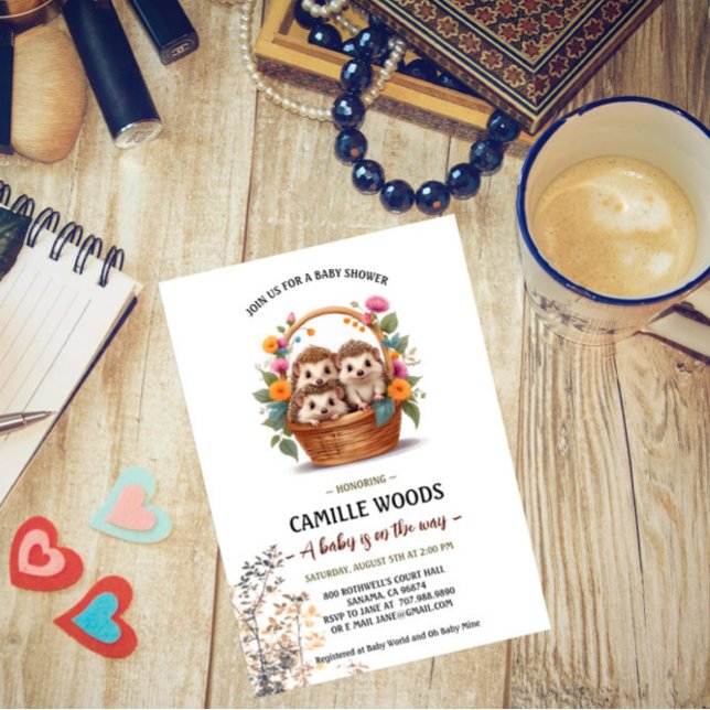 Invitation de Baby shower de hérisson (Créateur téléchargé)