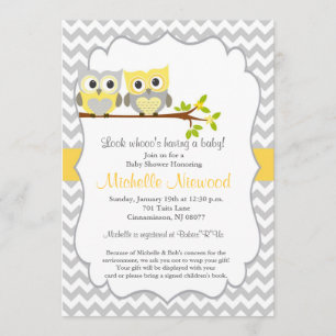 Invitation de baby shower de hibou