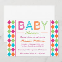 Invitation de Baby shower de Jacquard multicolore
