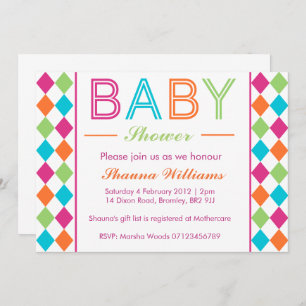 Invitation de Baby shower de Jacquard multicolore