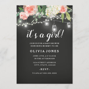 Invitation de Baby shower de Jardin Floral Chalkbo