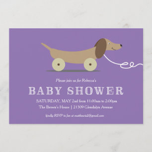 Invitation de baby shower de jouet de traction de