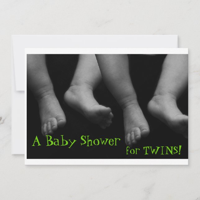 Invitation de baby shower de jumeaux (Devant)