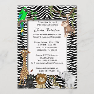 Invitation de baby shower de jungle de safari