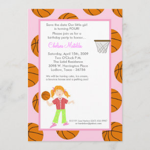 Invitation de Baby shower de la balle de panier de