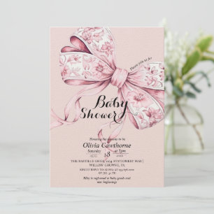 Invitation de Baby shower de la boue rose aquarell
