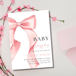 Invitation de Baby shower de la croupe rose, Baby