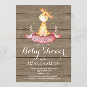 Invitation de Baby shower de la Girafe russe