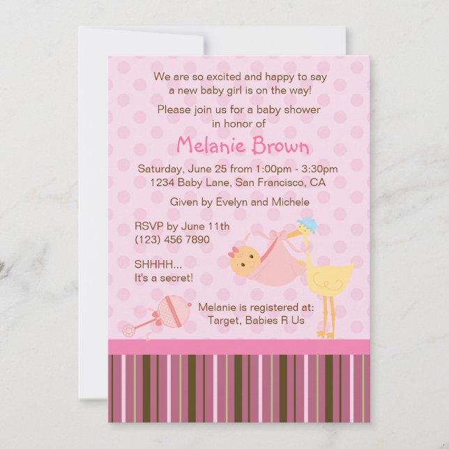 Invitation de baby shower de la livraison spéciale (Devant)