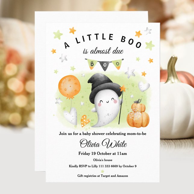 Invitation de Baby shower de la petite boîte d'Hal (Halloween Little Boo Baby Shower Invitation)