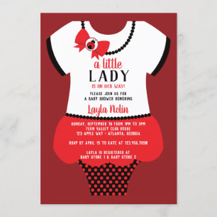Invitation de Baby shower de la petite dame, Ladyb