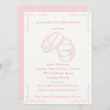 Invitation de Baby shower de la petite fille dessi