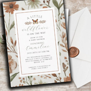 Invitation de Baby shower de la petite fille Fleur