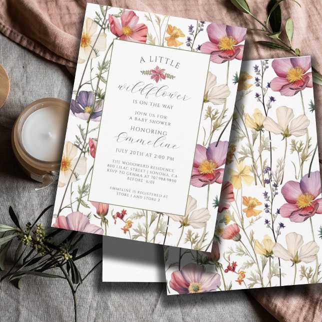 Invitation de Baby shower de la petite fille Fleur (Créateur téléchargé)