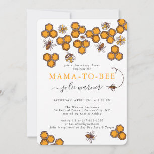 Invitation de Baby shower de l'abeille