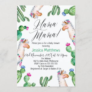 Invitation de baby shower de lama