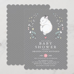 Invitation de Baby shower de lapin couché