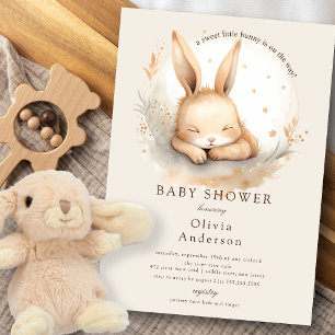Invitation de Baby shower de lapin de sciage