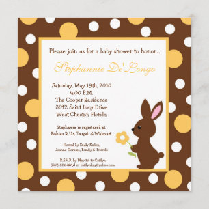 invitation de baby shower de lapin du ressort 5x5