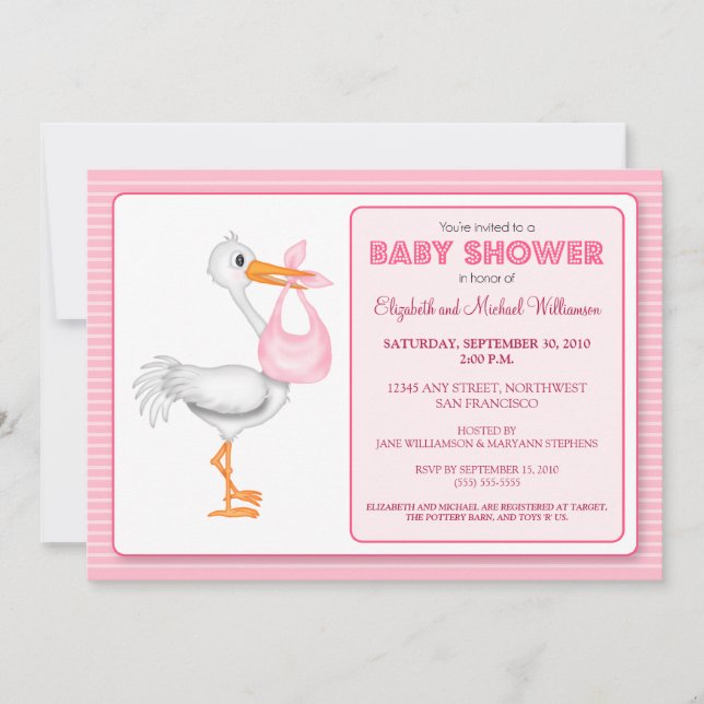 Invitation de baby shower de l'arrivée de la (Devant)