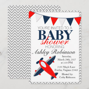 Invitation de baby shower de l'avion