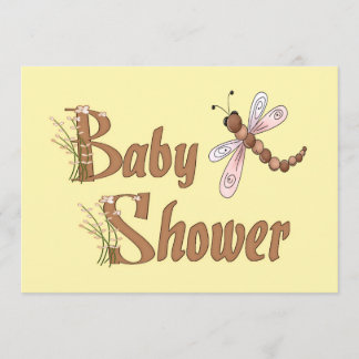 Invitation de baby shower de libellule