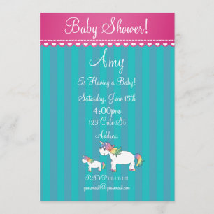 Invitation de baby shower de licorne