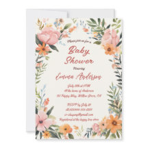 Invitation de Baby shower de Lily de tigre d'aquar