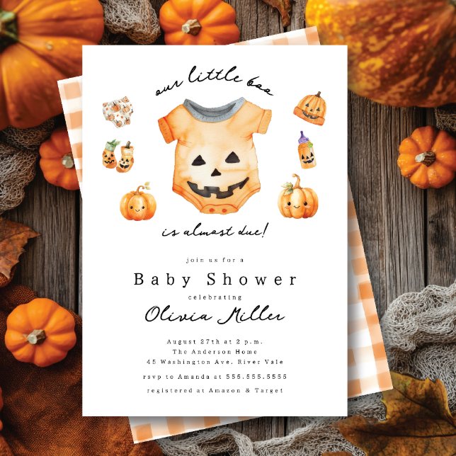 Invitation de Baby shower de Little Citrouille Boo (Créateur téléchargé)