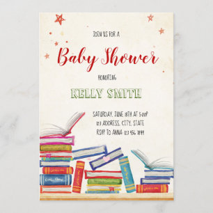 Invitation de baby shower de livre