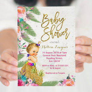 Invitation de Baby shower de Luau Hawaiian