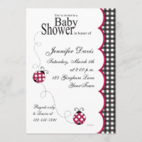 Invitation de baby shower de Madame Bug de guingan