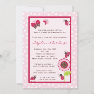 invitation de baby shower de Madame Bug de jardin
